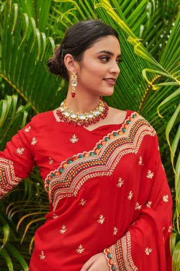 Surmai By At Fancy Vichitra Embroidered Saree Collection